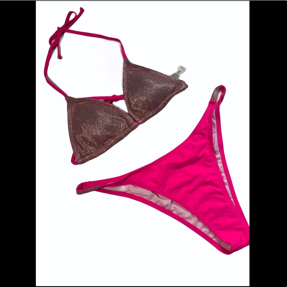 Pink & Rosy Halter Top Bikini